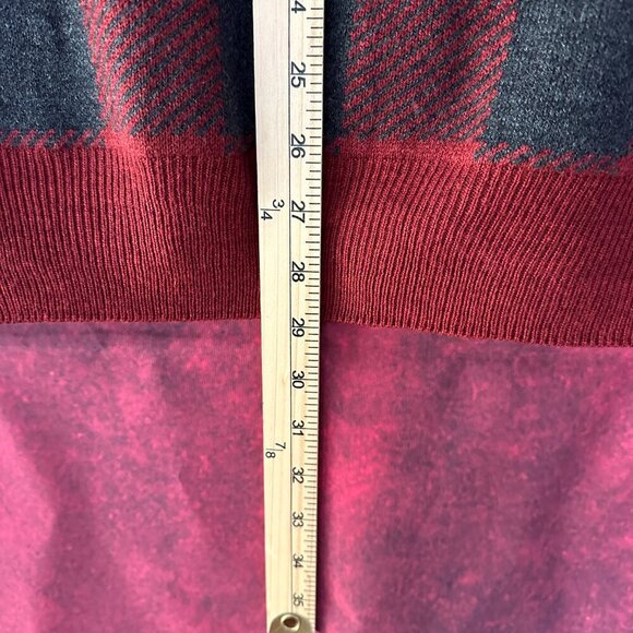 DOCKERS MEN'S 1/4 ZIP PULLOVER SWEATER, FRONT RED & BLACK PLAID, MOCK NECK, XXL - Picture 6 of 10